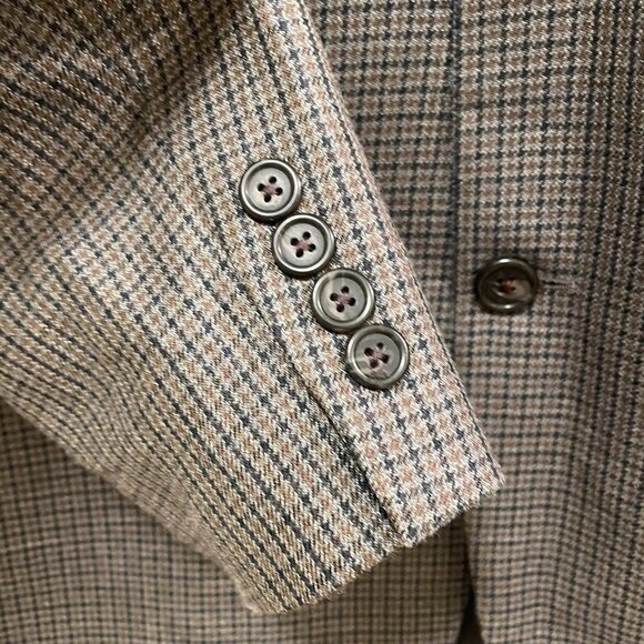 LAUREN RALPH LAUREN Men’s Gray/Blue/Brown Plaid Silk/Wool Blend Sportcoat 40R - Picture 4 of 7